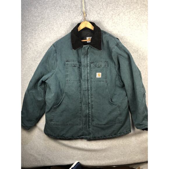 VINTAGE CARHARTT ARCTIC USA UNION MADE QUILT LINED JACKET GREEN MENS 2XL C26HTS - Picture 1 of 16